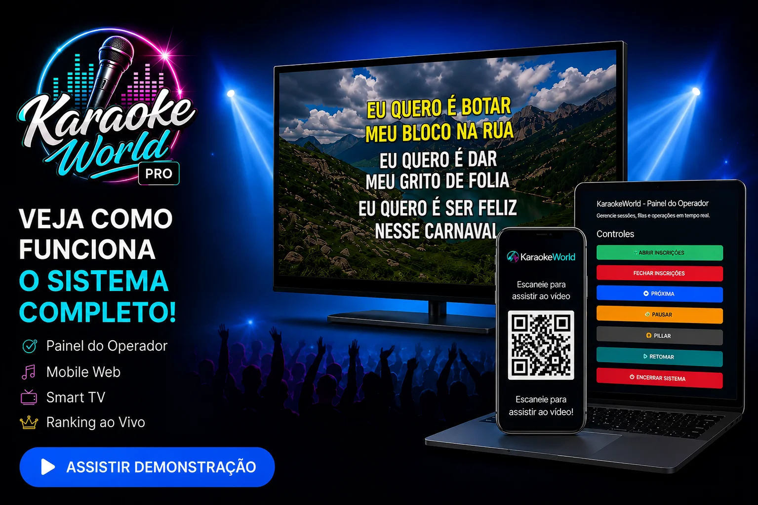 Demonstração do KaraokeWorld Pro